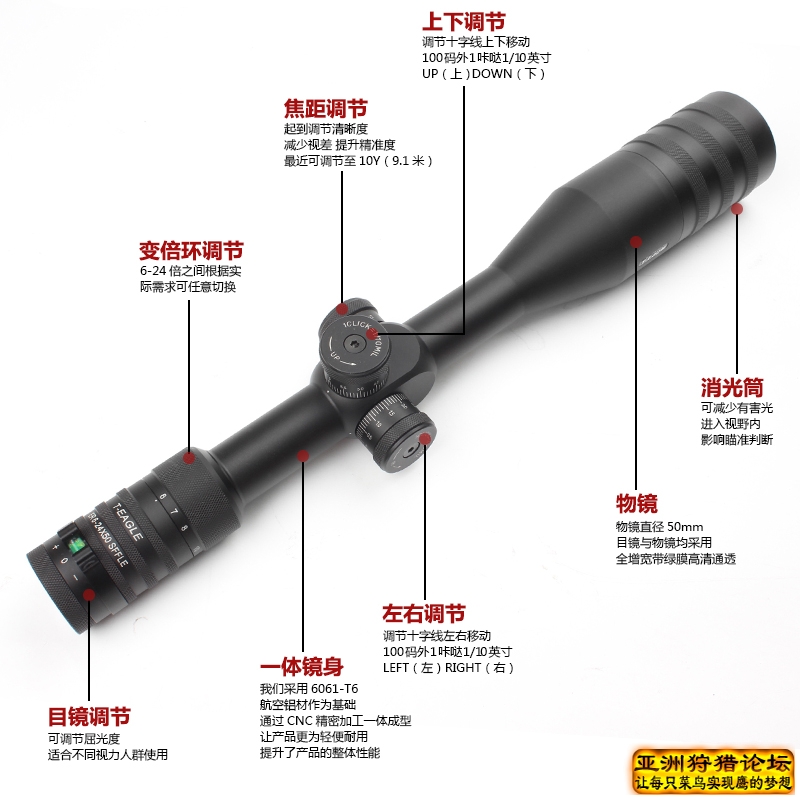 突鹰瞄准镜 ER复仇者6-24x50